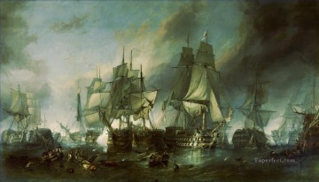 Warship Painting - saving overboard in sea battle